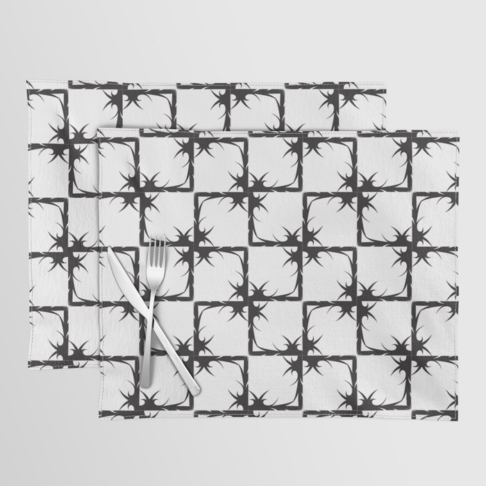 Black and white sharp spiky squares. Placemat