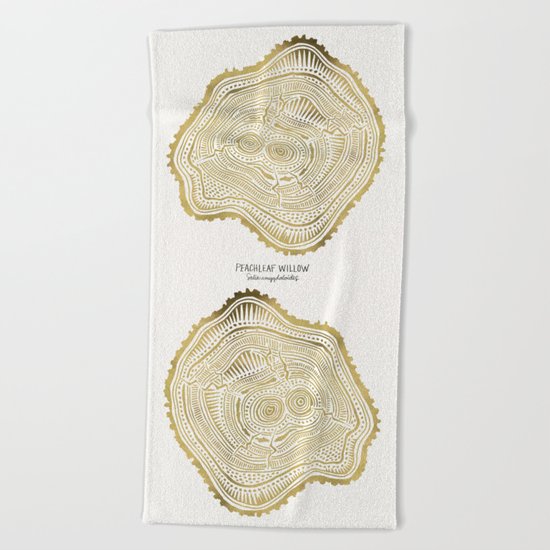 Peachleaf Willow – Gold Tree Rings Beach Towel