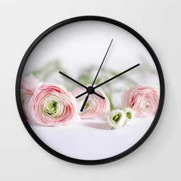 Beautiful Flower Art Pink Ranunculus Wall Clock