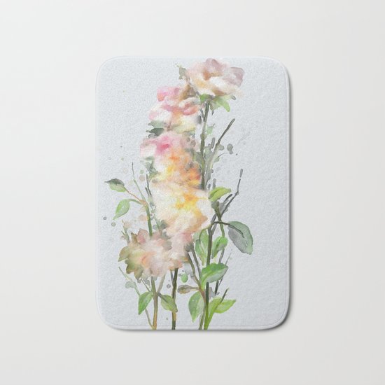Wild roses, watencolors Bath Mat