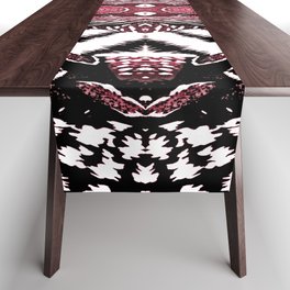 Abstract Wildlife Animal Pattern Study Ruby Red Table Runner