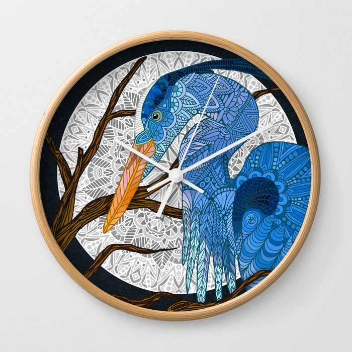 Egret Moon Wall Clock