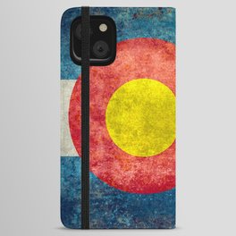 Colorado State Flag in Grungy style iPhone Wallet Case
