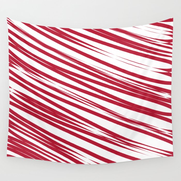 Strawberry stripes background Wall Tapestry