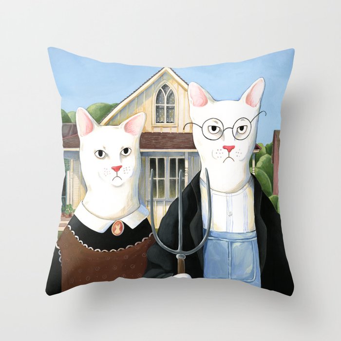 Cat Gothics Throw Pillow