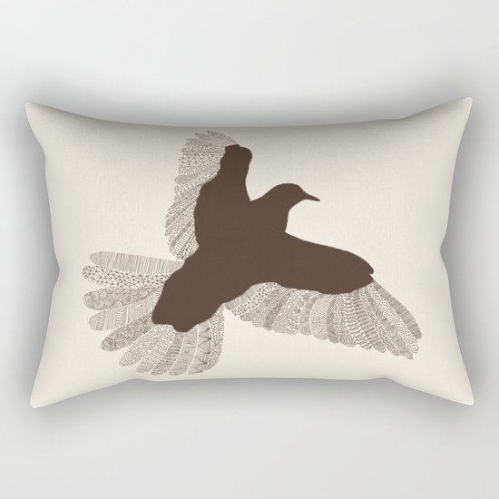 Bird (On Beige) Rectangular Pillow