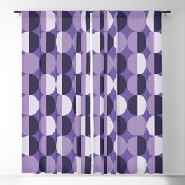 Retro circles grid purple Blackout Curtain