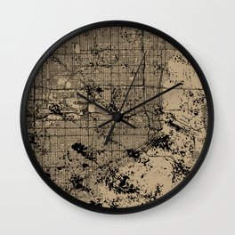 Miami - Florida - Vintage City Map - Ink Drawing Wall Clock