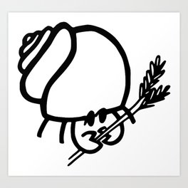 Hermit Crab - Crabotanicals Logo Art Print