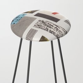 Abstract Geometric Paper Collage Counter Stool