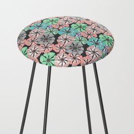 dark and pastel poppy floral arrangements Counter Stool