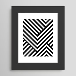 Black and White Stripes Framed Art Print
