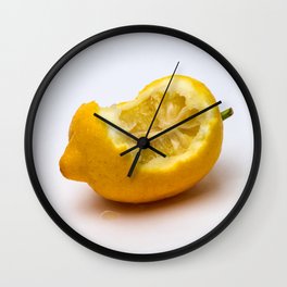 Keep smiling. Half eaten lemon Wall Clock