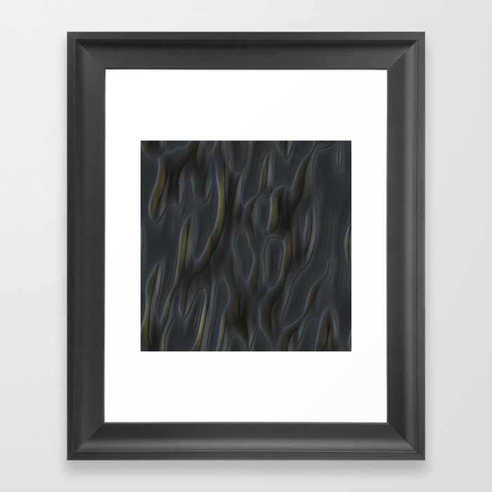 Dark elegant flow shapes Framed Art Print
