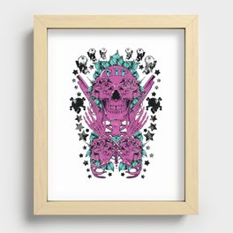 Skull with Roses Recessed Framed Print