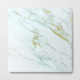 Gold Mint Marbled Metal Print | Marble, Minimal, Photo, Girly, Glitter, Crackle, Mintmarble, Scandinavian, Texture, Mint 
