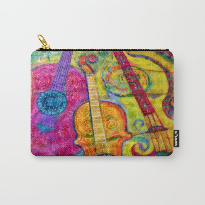 ROSE GUITAR & MUSIC INSTRUMENTS PAINTING Carry-All Pouch