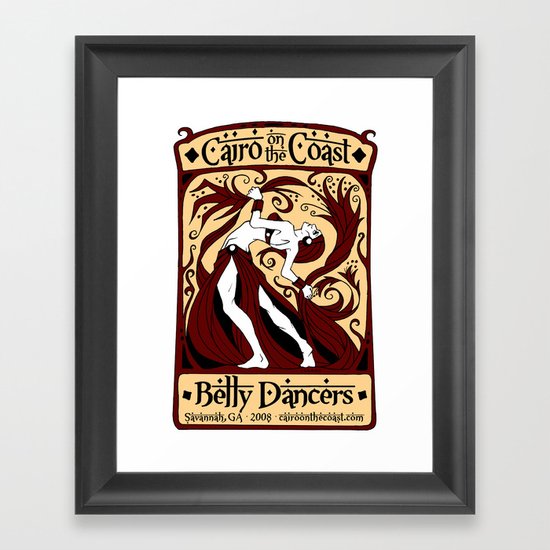 Cairo on the Coast Poster- Red/Yellow Framed Art Print