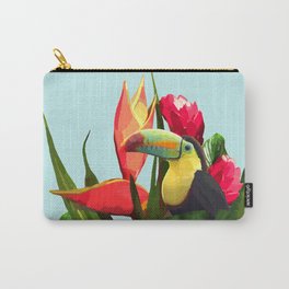 Toucan Tropical Banana Leaves Bouquet Carry-All Pouch