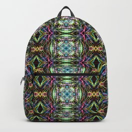 Liquid Light Series 80 ~ Rainbow Abstract Fractal Pattern Backpack