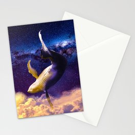 Dream Whale at Night Stationery Card