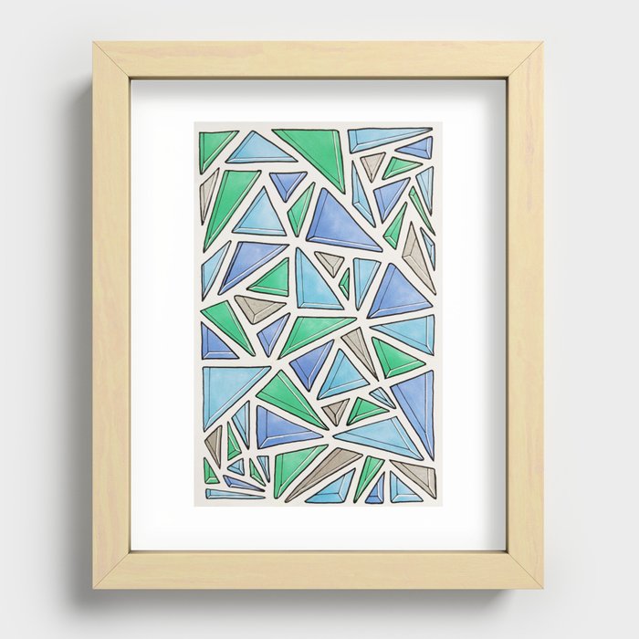 Triangle Mosaic Recessed Framed Print