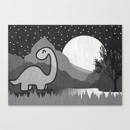 Dinosaur at midnight Canvas Print