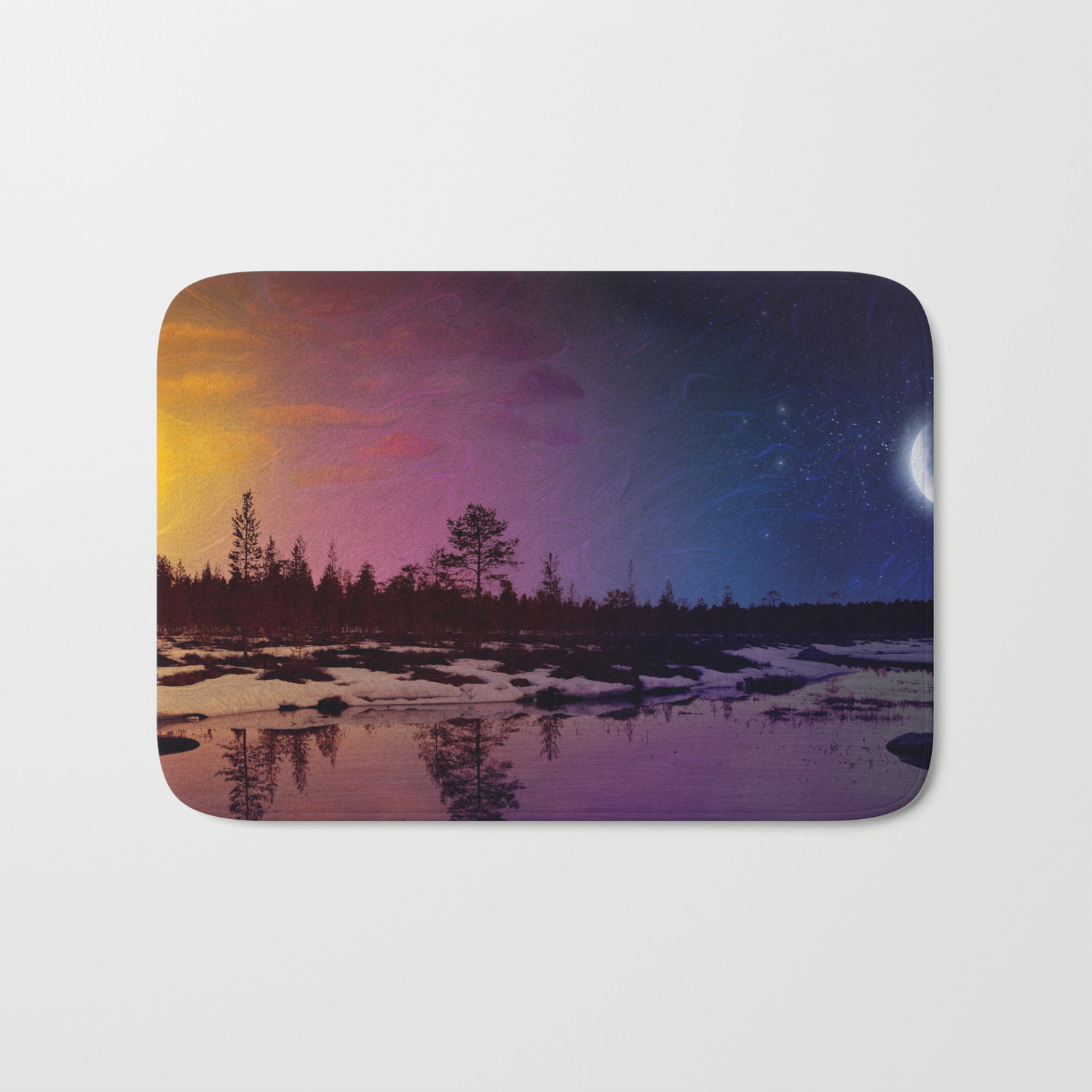 Day And Night Painting Bath Mat By Nicolebarker Society6