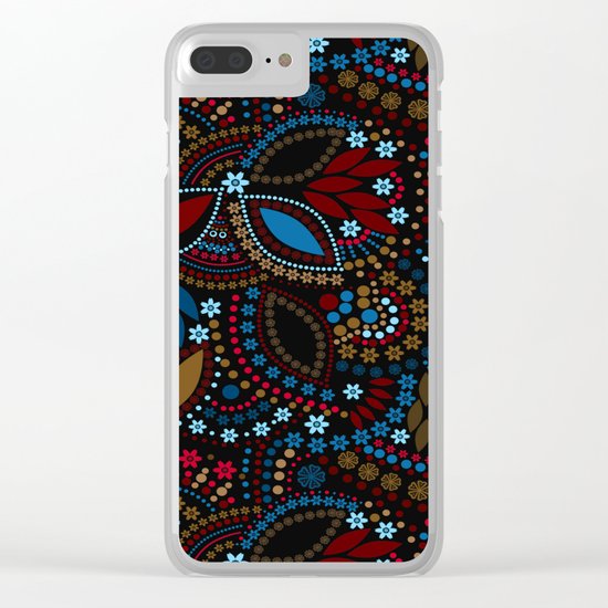 Scattering beads . Black background Country . Clear iPhone Case