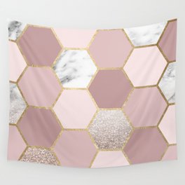Sensations of the mind rose gold Wall Tapestry