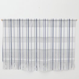 Uneven Navy Stripes on Solid White Background Wall Hanging