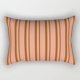 [ Thumbnail: Brown & Dark Salmon Colored Lined Pattern Rectangular Pillow ]