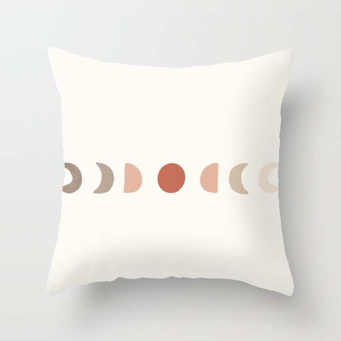 Moon Phase Abstract Throw Pillow