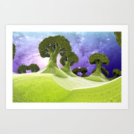 Broccoli Planet Art Print