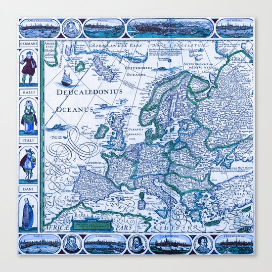 Royal Vintage Map Canvas Print