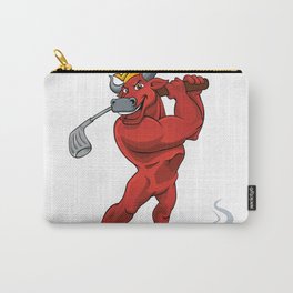 bull with a stick for a golf Carry-All Pouch
