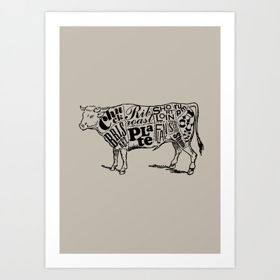 Cow Cuts Art Print