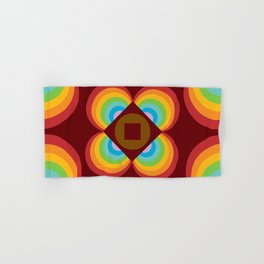 Retro rainbow abstract flower pattern Hand & Bath Towel