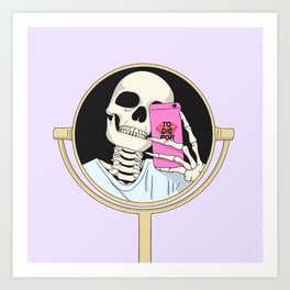 Skeleton Selfie Art Print