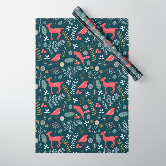 Woodland Creatures (Arctic) Wrapping Paper