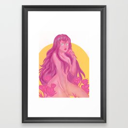 Purple Flower Girl Framed Art Print