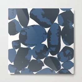 Stones Blue Square Metal Print