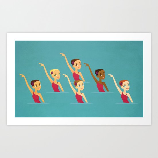 Synchronized Swimmers Art Print
