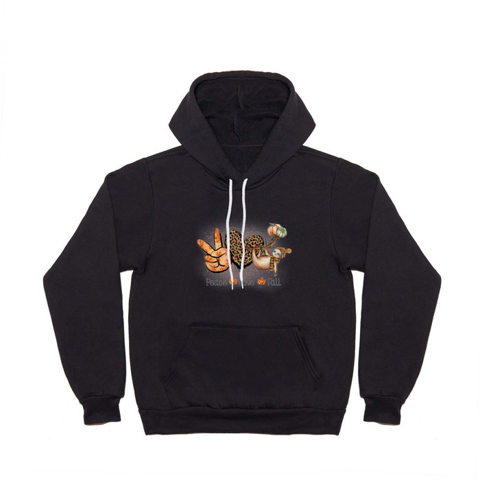 Autumn coffee graphic peace love sloth Hoody