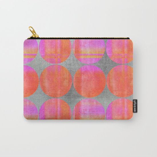 orange dots grunge mixed media modern pattern Carry-All Pouch
