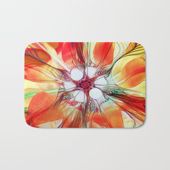 Flower in Fractal Bath Mat
