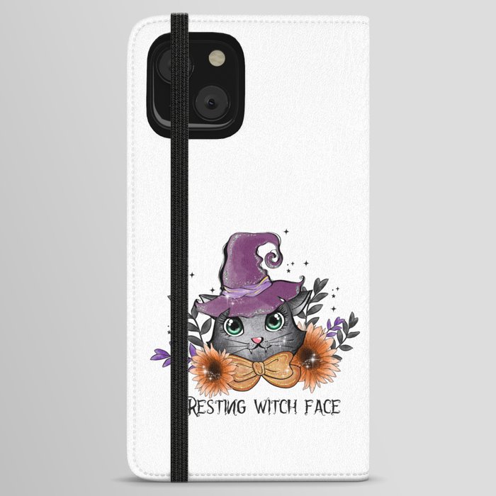 Resting witch face funny cat Halloween iPhone Wallet Case