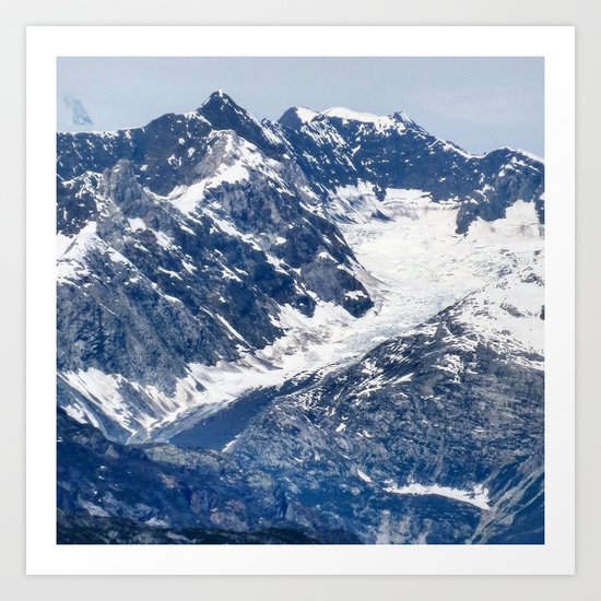Blue and White Mountain Art Print