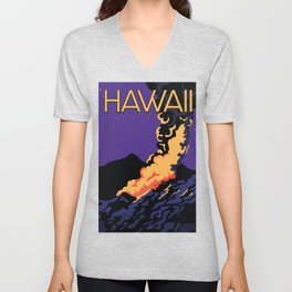 Hawaii Vintage vacation print. V Neck T Shirt