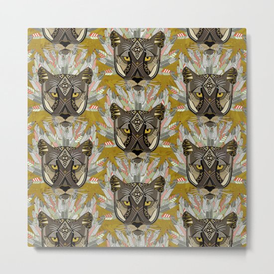 native mountain lion gold Metal Print